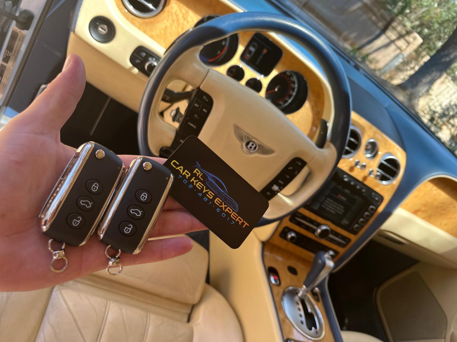 Two cut keys for a Bentley sedan